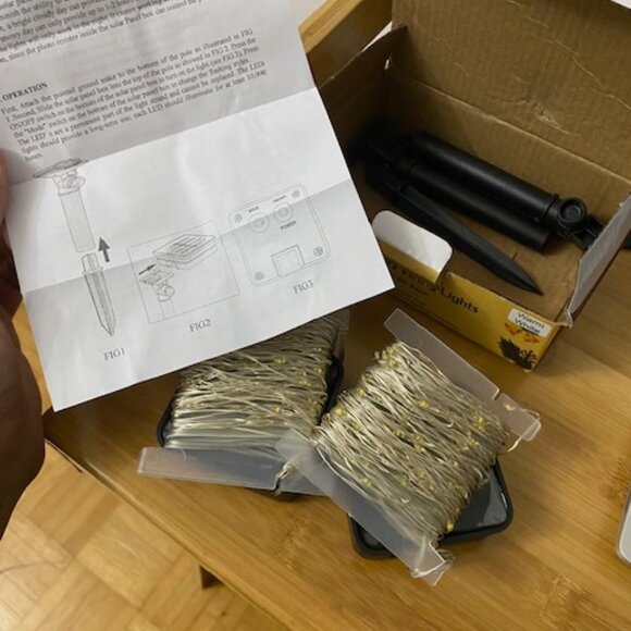 Solar Fairy String Lights | Warm White | 120 LED Each | 2 Pack Silver Wire - Picture 3 of 4